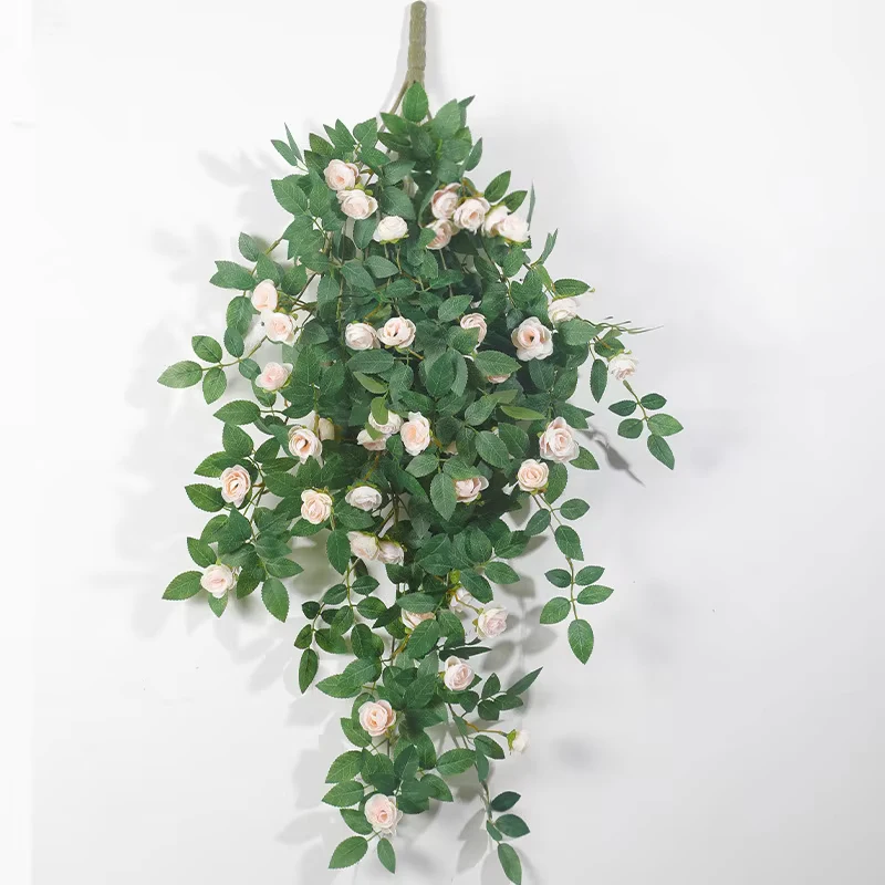 Artificial Rose Vine Bouquet - 80cm Decorative Hanging Rattan Accent for Home and Wedding Decor