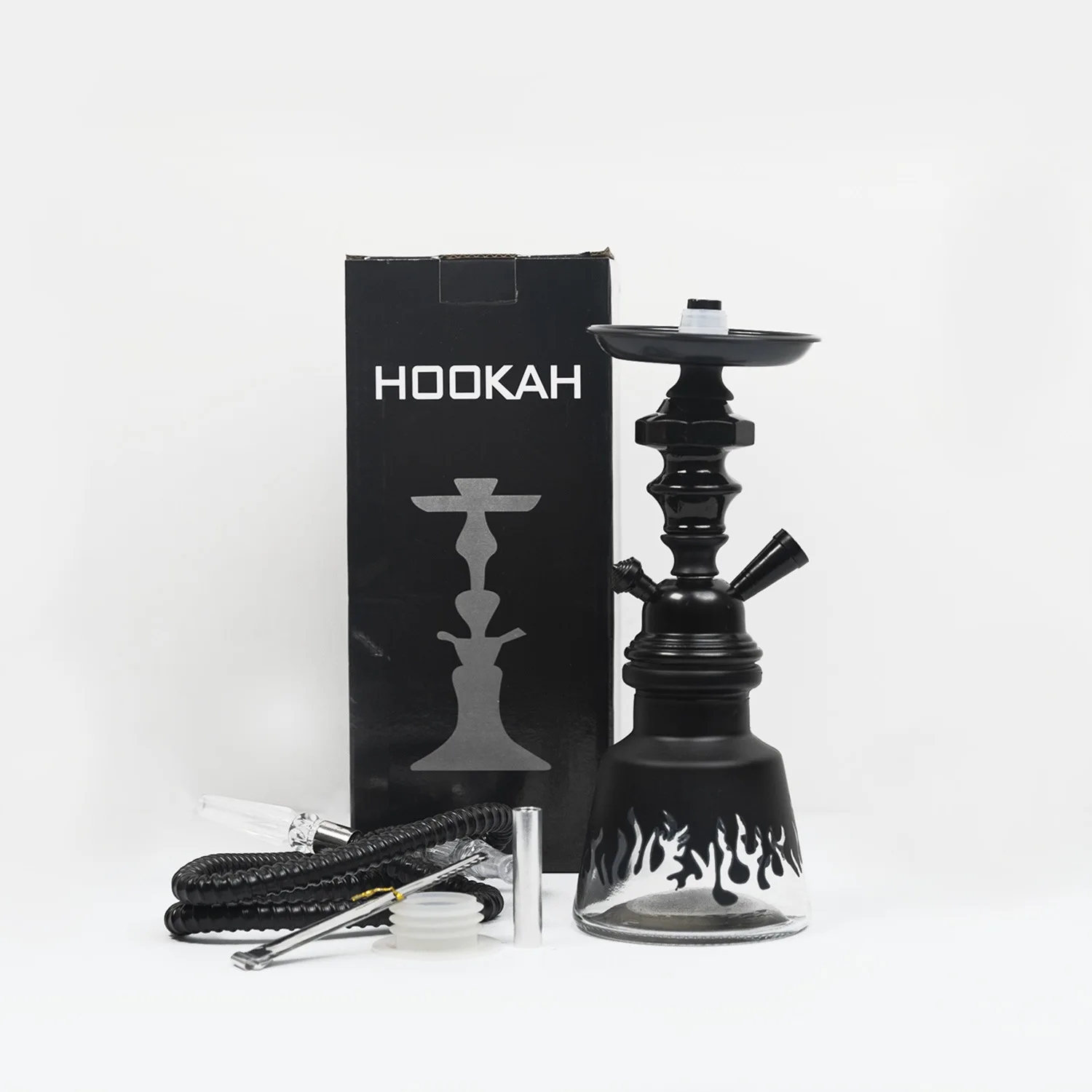 Shisha Hookah Single Double Tubes Shisha Hookah Water Pipe Glass Made Gift Package For Bar KTV Party Private Use