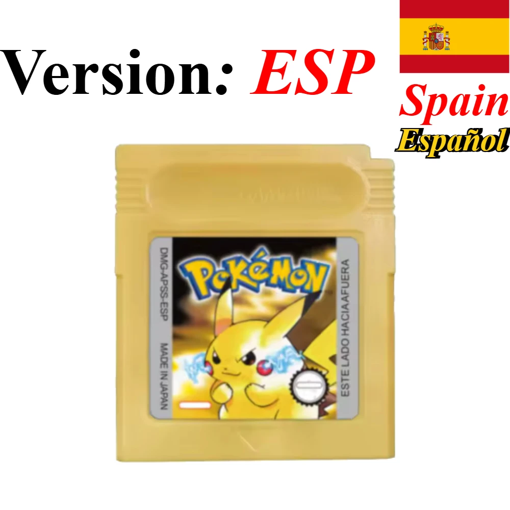 7 Pokémon 16-Bit GBC Spielmodule in Rot, Blau, Grün, Gold, Silber, Kristall, Französische/Spanische/Deutsche/Englische Version – Detail 10
