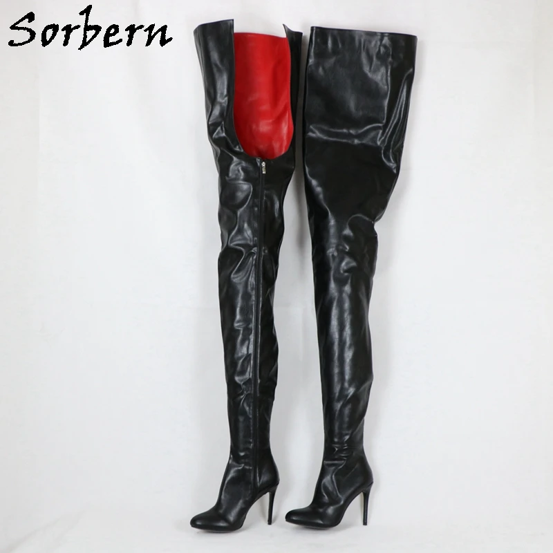 

Sorbern 80Cm Inside Crotch High Boots Women Cute Round Toe Stilettos High Heel 120Cm Outside Long Unisex Fetish Boot Custom