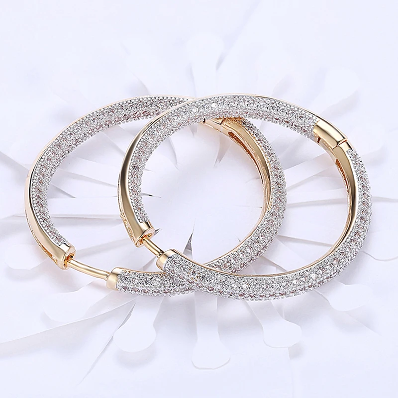 Orecchini Cerchi Pavè Fascia Singola Grandi | Argento Sterling 925 | Pandora