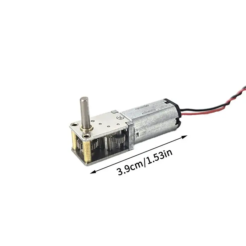 DC 3V-6V 12RPM Mini N30 Gear Motor Single Long Shaft Slow Speed High Torque Worm All Metal Gearbox Motor Right Angle Robot