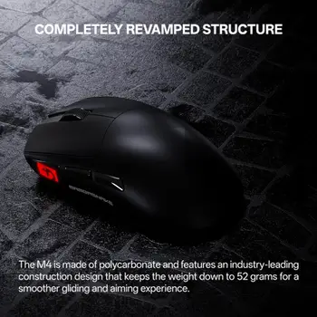 MAMBASNAKE M4 Wireless Gaming Mouse, 52g Lightweight BT/2.4Ghz/Wired Computer Mouse, PAW3311 24K DPI Optical Sensor 4
