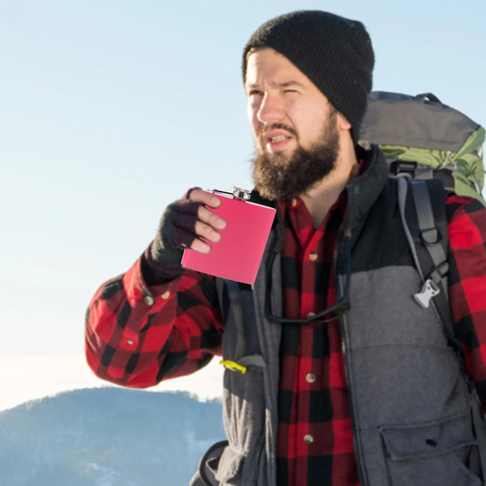 2Pcs 휴대용 스테인레스 스틸 와인 플라스크 위스키 럼 물 차 커피 누출 방지 캠핑 야외 사용을위한 소형 포켓 플라스크