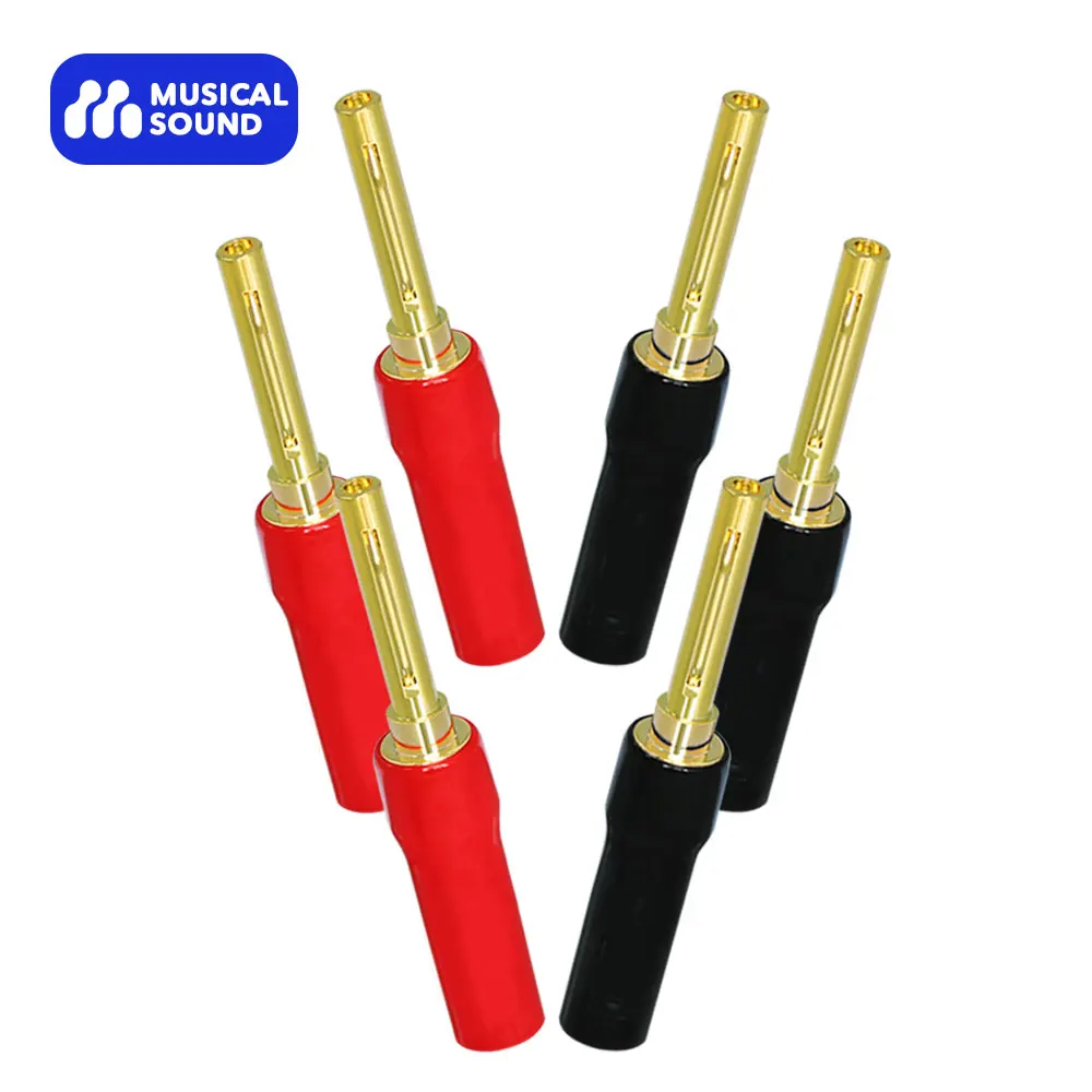 Suono Musicale 6 Pezzi Connettori A Banana Isolamento In Pvc Altoparlante Da 4Mm Adattatore Per Presa Jack A Banana Audio Per Cavo Audio Amplificatore