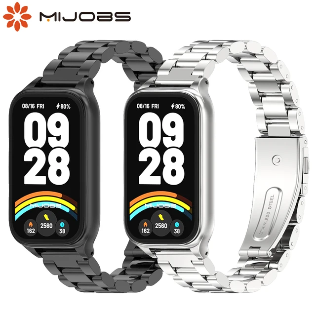 For Xiaomi Smart Band 9 Active Strap Smart Bracelet Mi Band 9 Active Strap Metal Stainless Steel Replacement Wrist Watchband