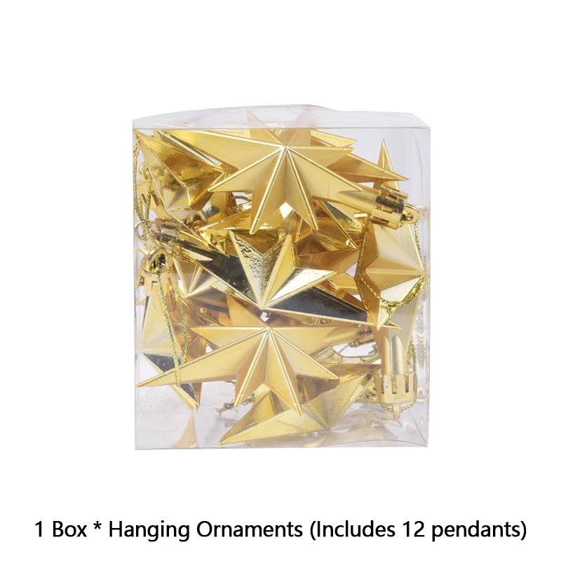 Christmas Treetop Star Pendent Glittering Hollow Out Gold Silver Red Stars Home Party Festival Hanging Decoration Tree Ornament christmas decorations