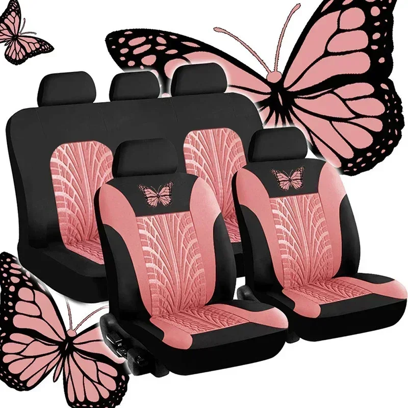 Butterfly Embroidered Universal Car Seat Covers - Elegant Car Cushion Protector