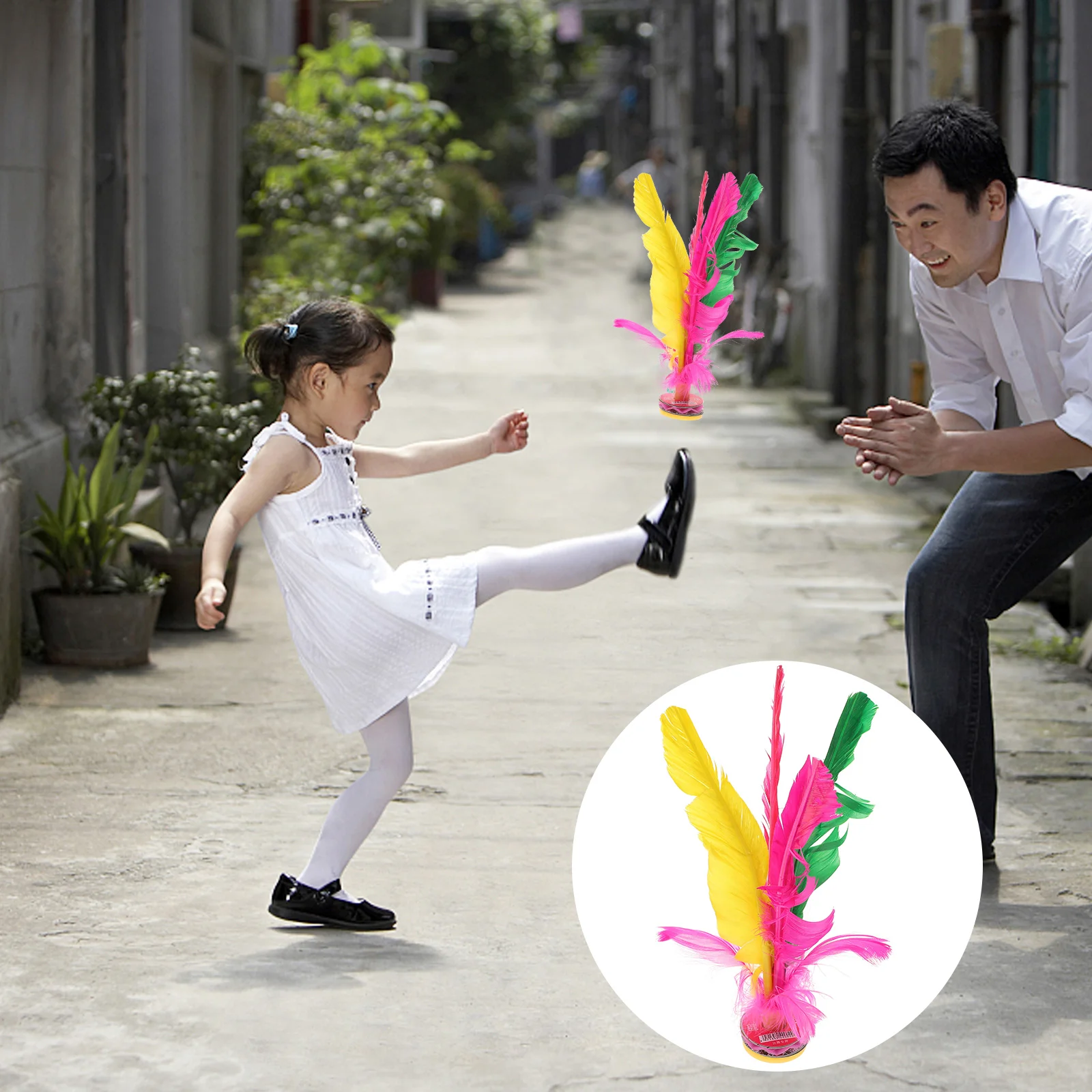 6 Pcs Chinese Jianzi Shuttlecock Outdoor Toys Chinese Kicking Game