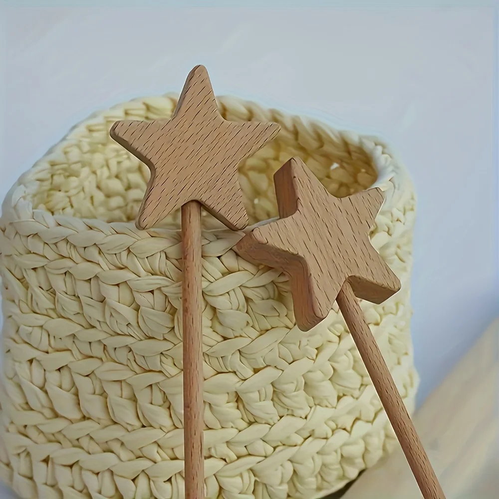 1 Stück, Zauberstab, sternförmiger Holzstab, Geburtstagsfeier-Geschenk, DIY-Bastelarbeiten, Partyzubehör, Geschenk für Freunde