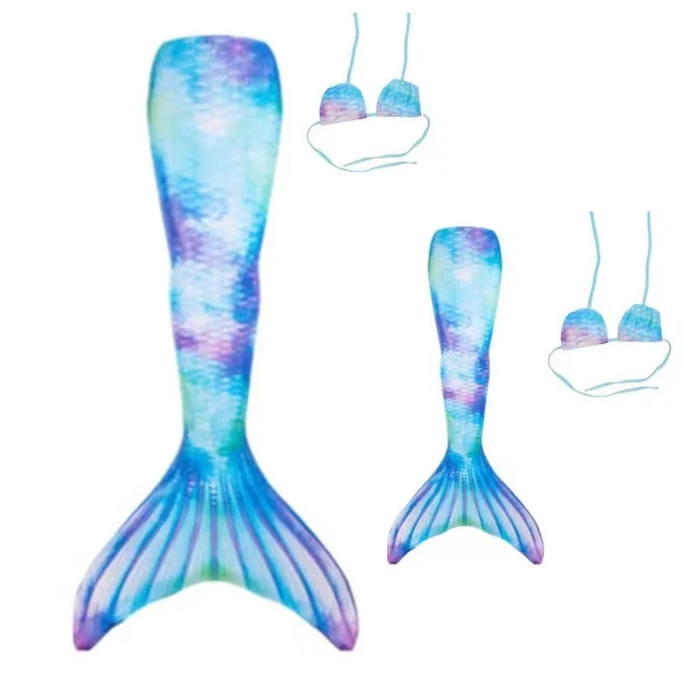 

2024 Mother Daughter Matching Mermaid Tail Swimwear 2pcs Mommy and Me Bikini Swimsuits Women Girls Swimming Dresses Clothes