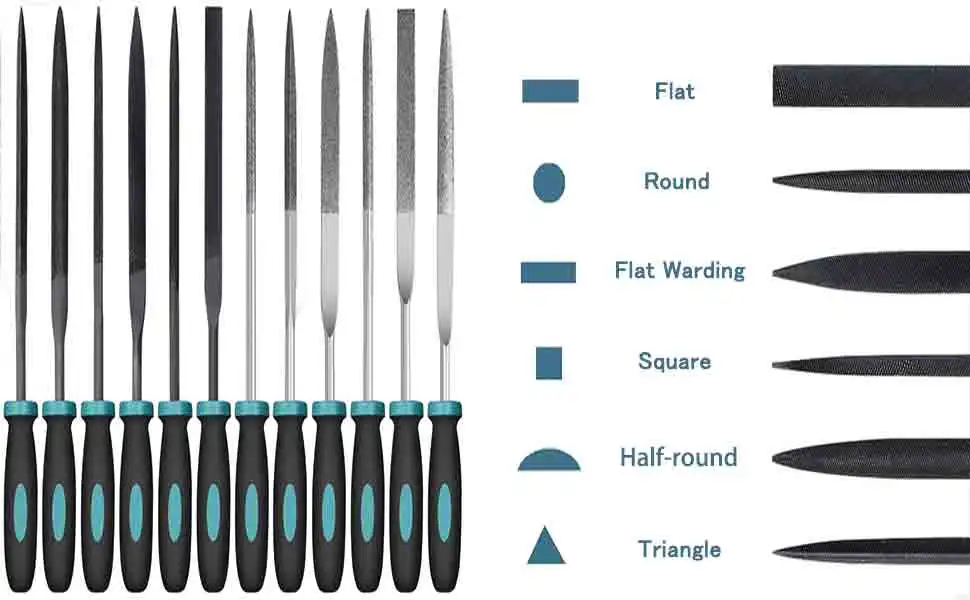 Description Picture 3 of itemLibraton Small File Set, Needle Diamond Files 13PCS, 6Pcs Jewlers Files & 6 Steel Files for Precision Metal File Work Wood Files