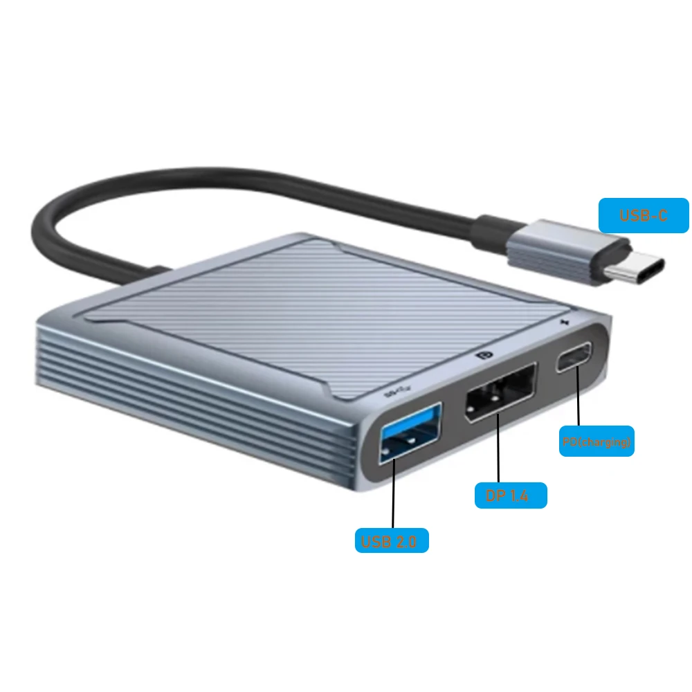 USB C to DisplayPort dock 8K 3-in-1 Thunderbolt Type C to