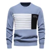 AIOPESON Fashion Patchwork Youth Sweater for Men Autumn Casual Pullover Quality Knitted Men's Sweater