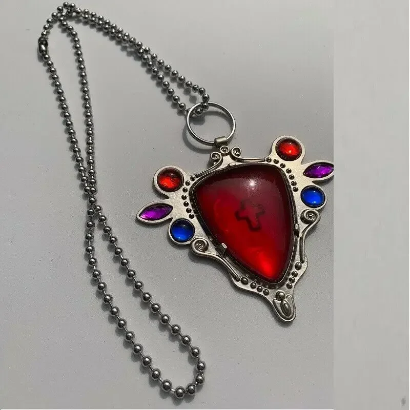 Big Anime Red Stone of Aja Kars Necklace pendant Cosplay Prop 9cm