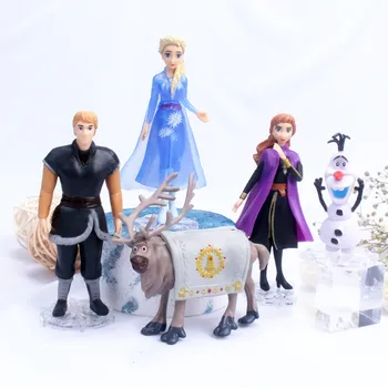 Herocross Disney Frozen 2 Elsa Anna Olaf Figures Model Princess Elza Girls Doll Toy Set Preferred Gift For Children Gift