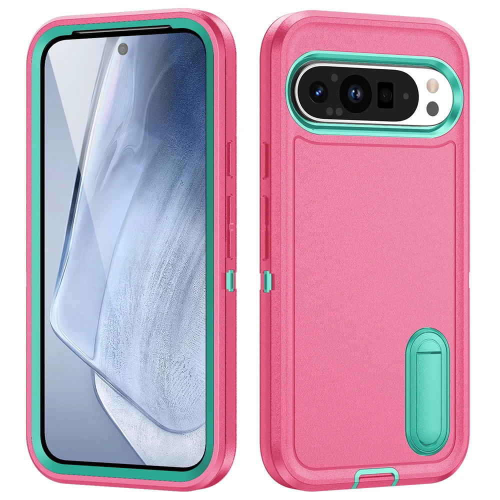 Enhanced Dual Layer Armor Case with Kickstand - Luxury Contrast Color Design