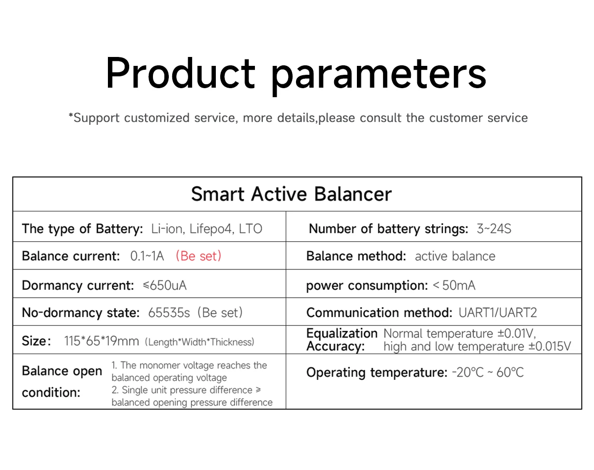 DALY Smart Active Balancer Lifepo41A for LIfepo4 4S 8S Bluetooth connectivity