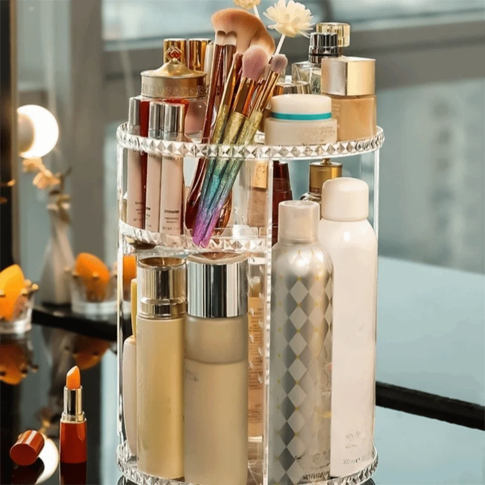 Space Saving Rotating Display Stand 360 Degree Rotating Large-capacity Desktop Storage Rack Durable Adjustable