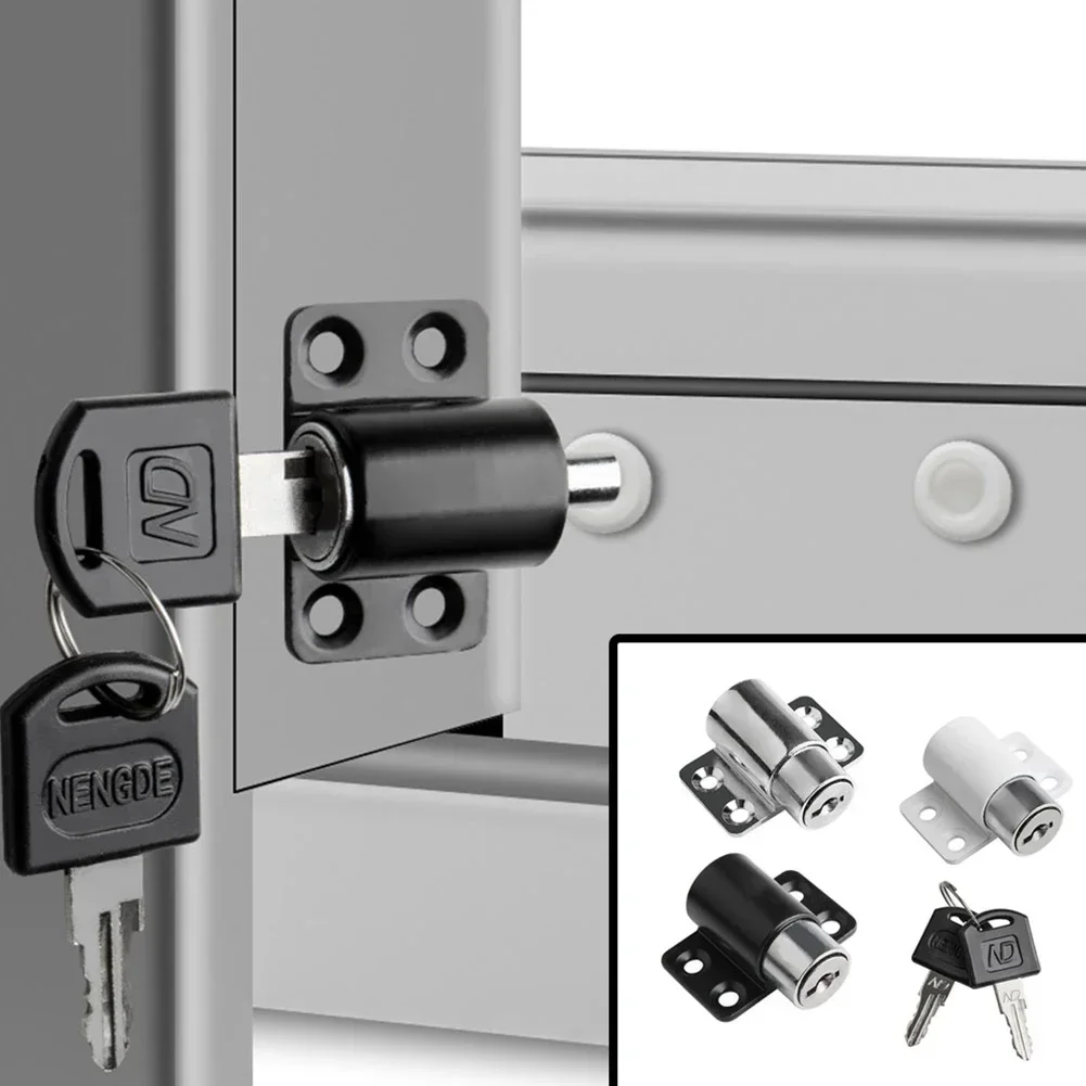 Description Picture 2 of itemSliding Door Locks With 2 Keys Baby Child Safety Protection Antitheft Door Security Lock Catches Set