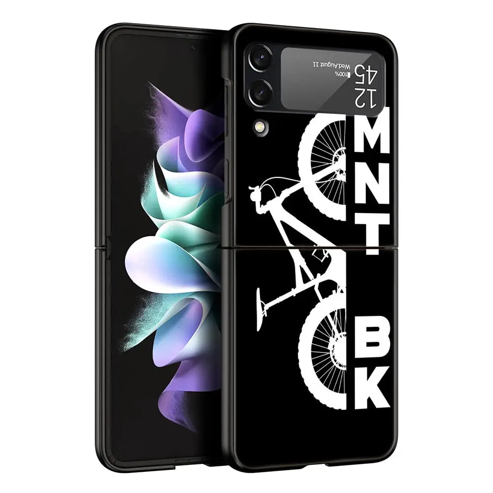 Mountain Bike Art Phone Case - Black Hard Folding Cover