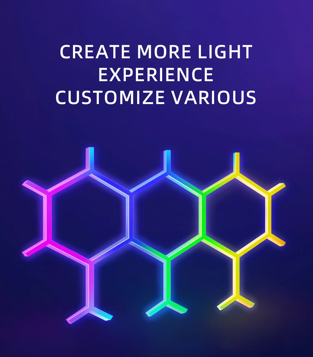 Smart Quantum Lamp Tuya WIFI APP Music Rhythm Control Splicing Ambient Lights LED Night Light For Game Room Bedroom Decoration