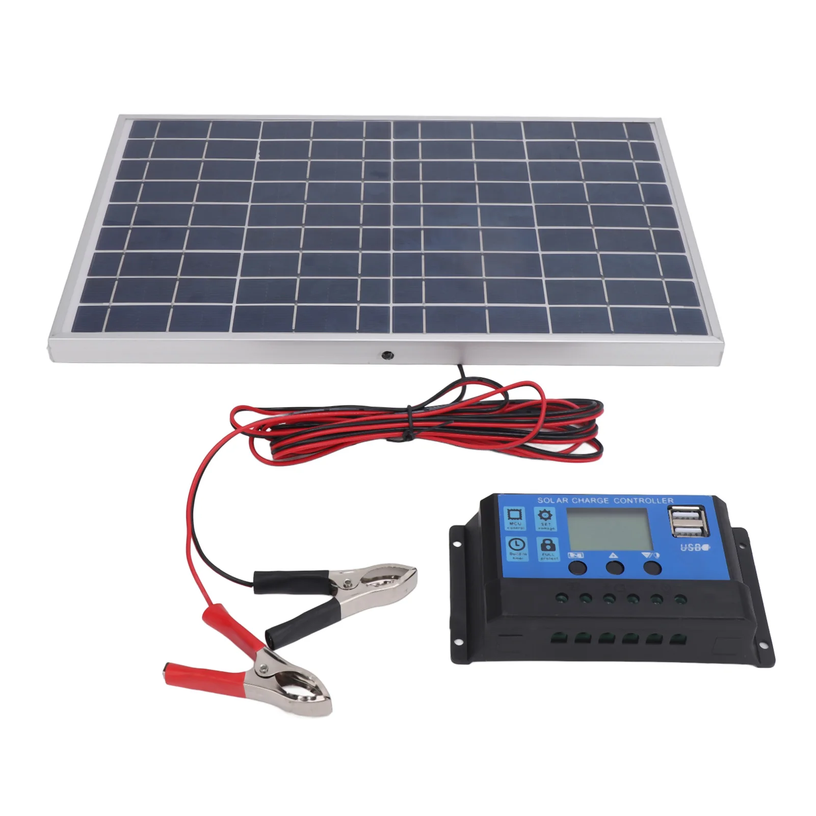 다결정 태양 전지 패널 10W 태양 광 컨트롤러 12V 다중 예방 휴대용 IP65 ..