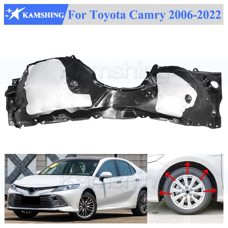 Guardabarros delantero forrado Kamshing, revestimiento de guardabarros insonorizado para Toyota Camry 2006 2007 2008 2009 2010 2011 2012 2013-2022