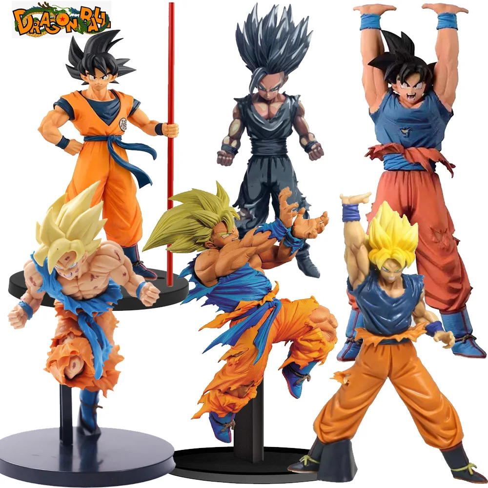 Dragon Ball Z Son Goku Son Gohan War Damaged Version Cartoon Edition Super  Saiyan Figure Collection Model Toys Kids Gift 24CM