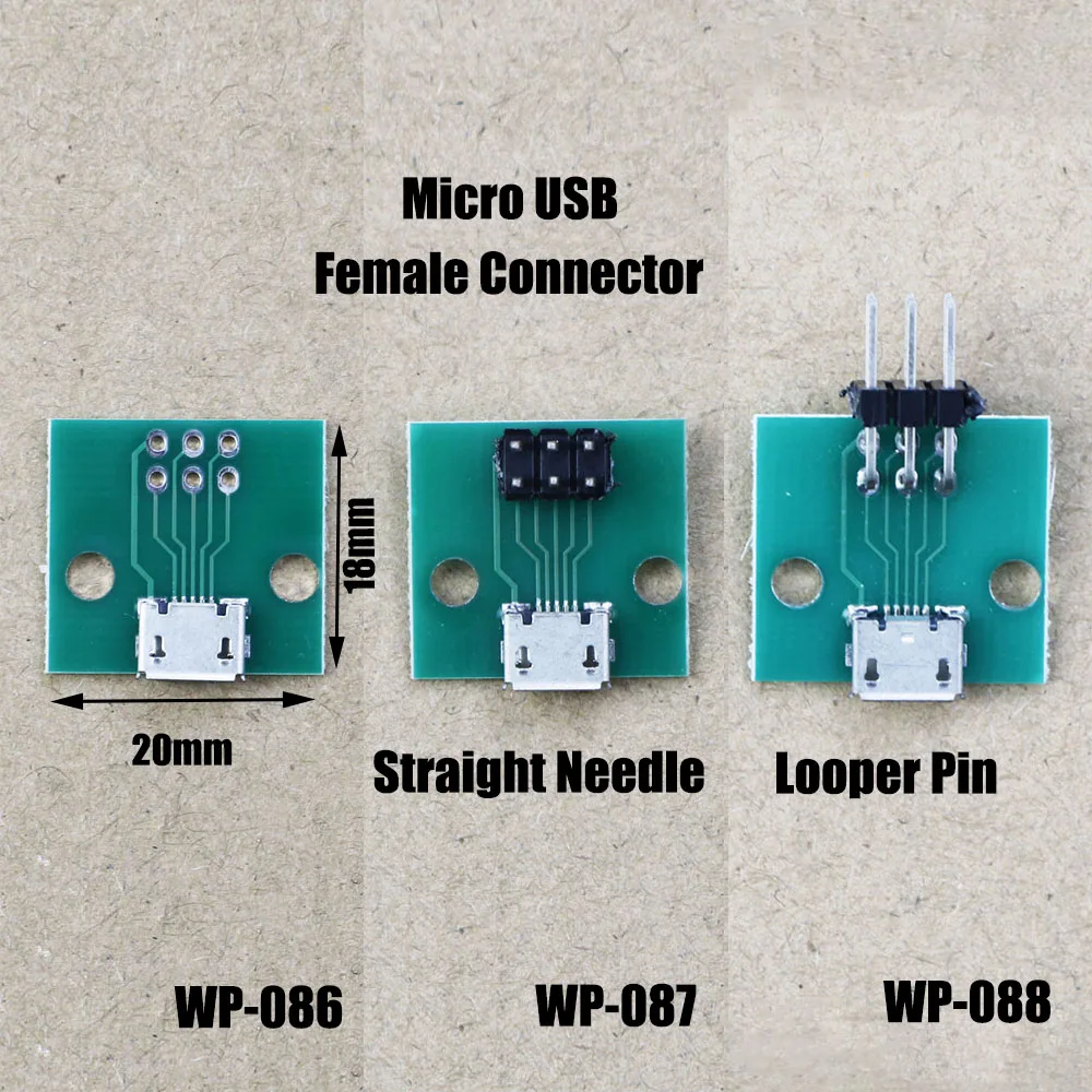 

1Pce Micro USB With PCB Board Female Connector With Row Bender Pin Straight needle For Android Samsung Huawei Xiaomi And Other