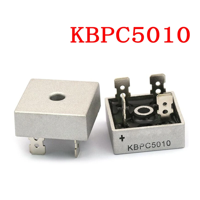 2 Pz/Lotto Kbpc5010 50 A Raddrizzatore A Ponte 1000V 50Amp Custodia In Metallo Per La Massima Dissipazione Del Calore 1000V 2.8Cm Ponte A Diodi Quadra