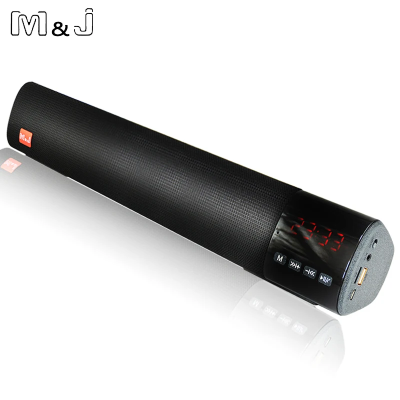 M&J 10W HIFI Portable Wireless Bluetooth Speaker Stereo Soundbar TF FM USB 3D Surround Subwoofer Column for Computer TV Phone