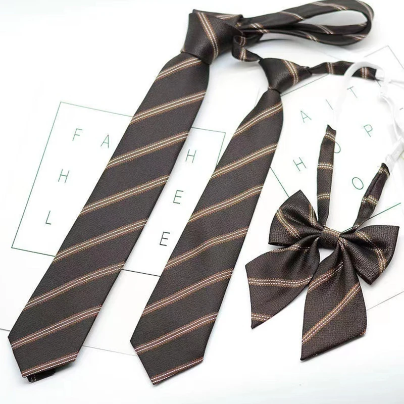 Bow Tie JK Uniform Tie Pre-tie Bow Ties Uniform Ties For Student Solid Color Basic Small Necktie Long Skinny