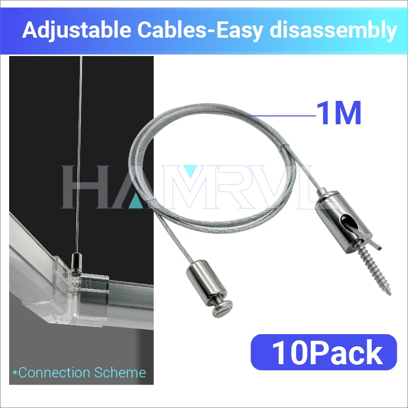 100cm Adjustable Hanging Chains Ceiling Light for Hexagonal Garage Suspension Lamp Sling Lifting Wire Accessory Kit Steel Rope