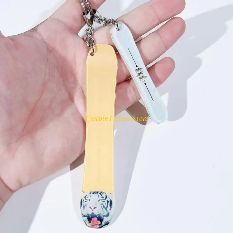 A3PC Tiny Ski Board Schlüsselanhänger Schlüssel Zubehör für Rucksack Tasche Gepäck Charm – Detail 9