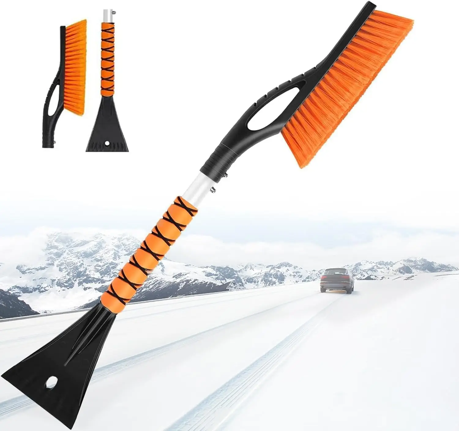 Snow Brush & Ice Scraper For Car Windshield Detachable Snow Removal Tool Ergonomic Foam Grip For Cars Trucks Suvs