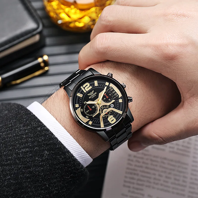 

2022 Fashion Men Watches Luxury Men Sports Quartz Watch Male Business Stainless Steel Wristwatch Calendar Date Clock reloj hombe