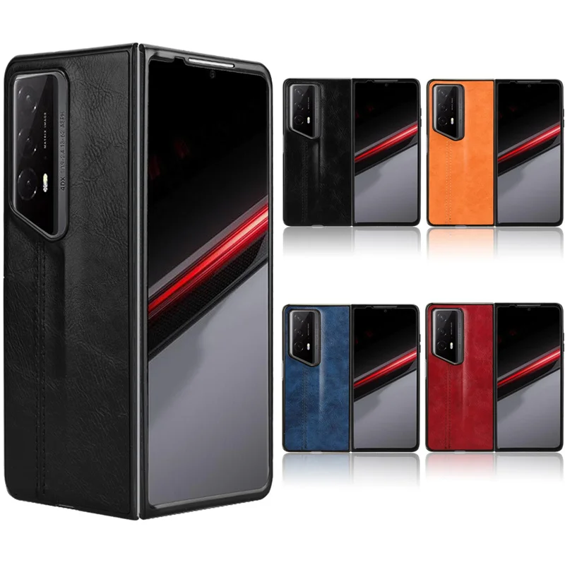 Per Honor Magic V2 Rsr Versione Luxury Calfskin Pu Leather Lines Cover Posteriore Custodia Morbida Per Honor Magic V2 Rsr Cover Phone Case