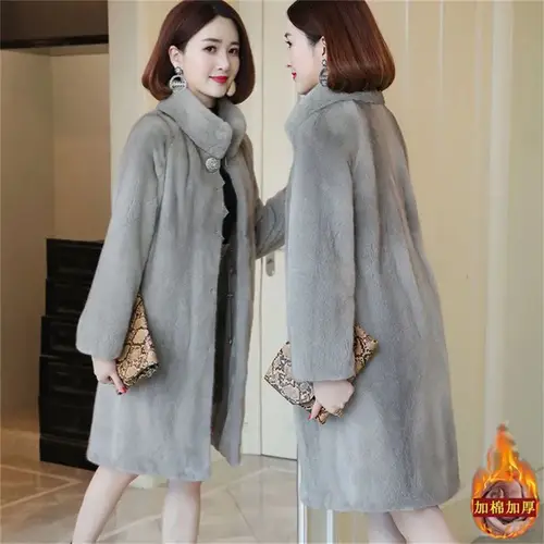 2026 Spring  Autumn NewCoat Fashion Design Sense Is Thin Wild Temperament High-End Imitation Mink Jacket Ladies Trend Thick 5XL - Image 7