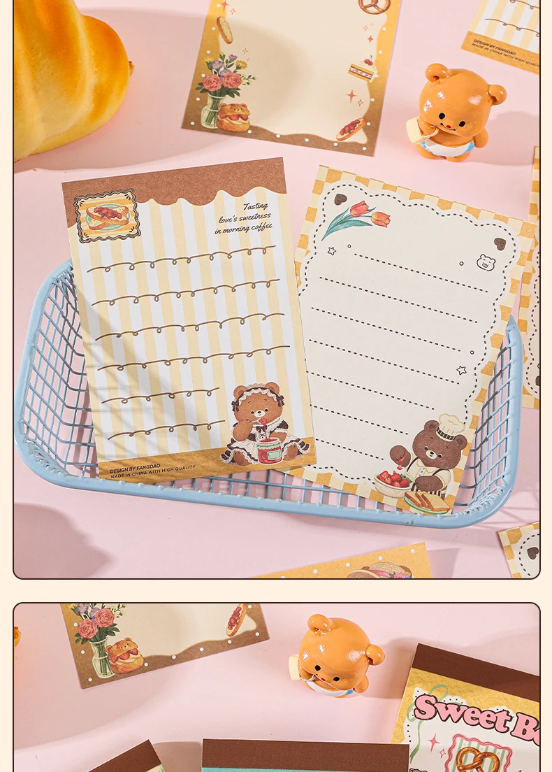 60 Stück Dessert-Bären-Serie Vintage Hintergrundpapier DIY Notizbuch Scrapbooking Journal Schreibwaren Dekorationszubehör – Detail 10