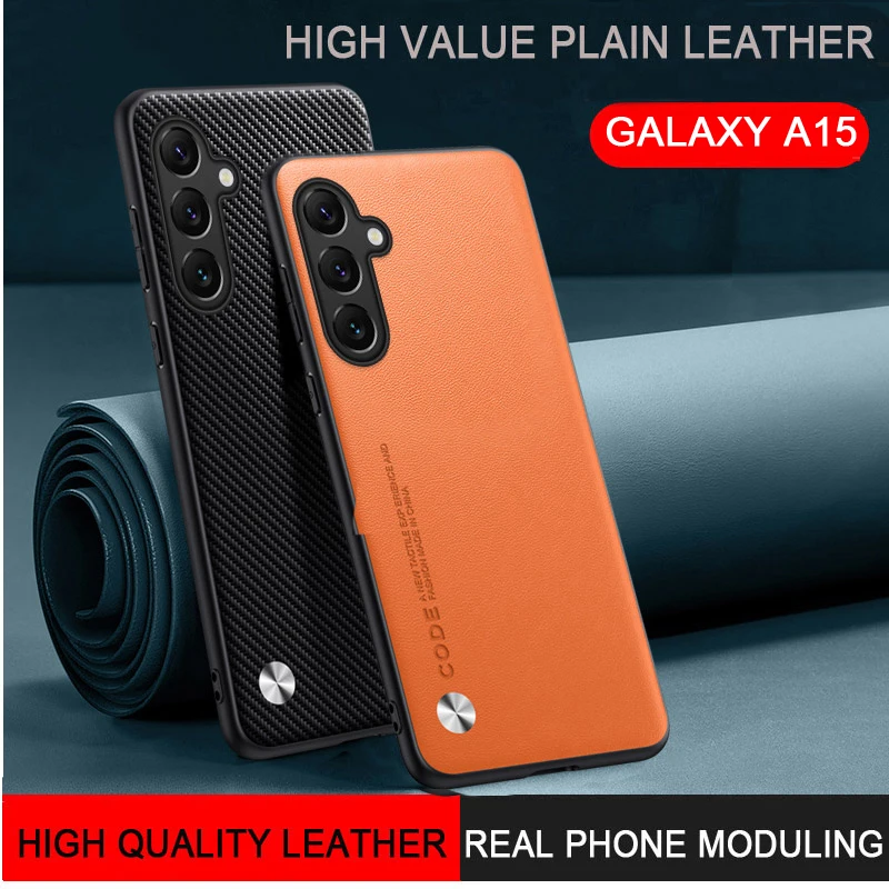 Per Samsung Galaxy A15 Custodia In Pelle Tinta Unita Cover Samsung Galaxy A25 Skin Soft Frame Camera Protect Fundas Per Galaxy A35 A55