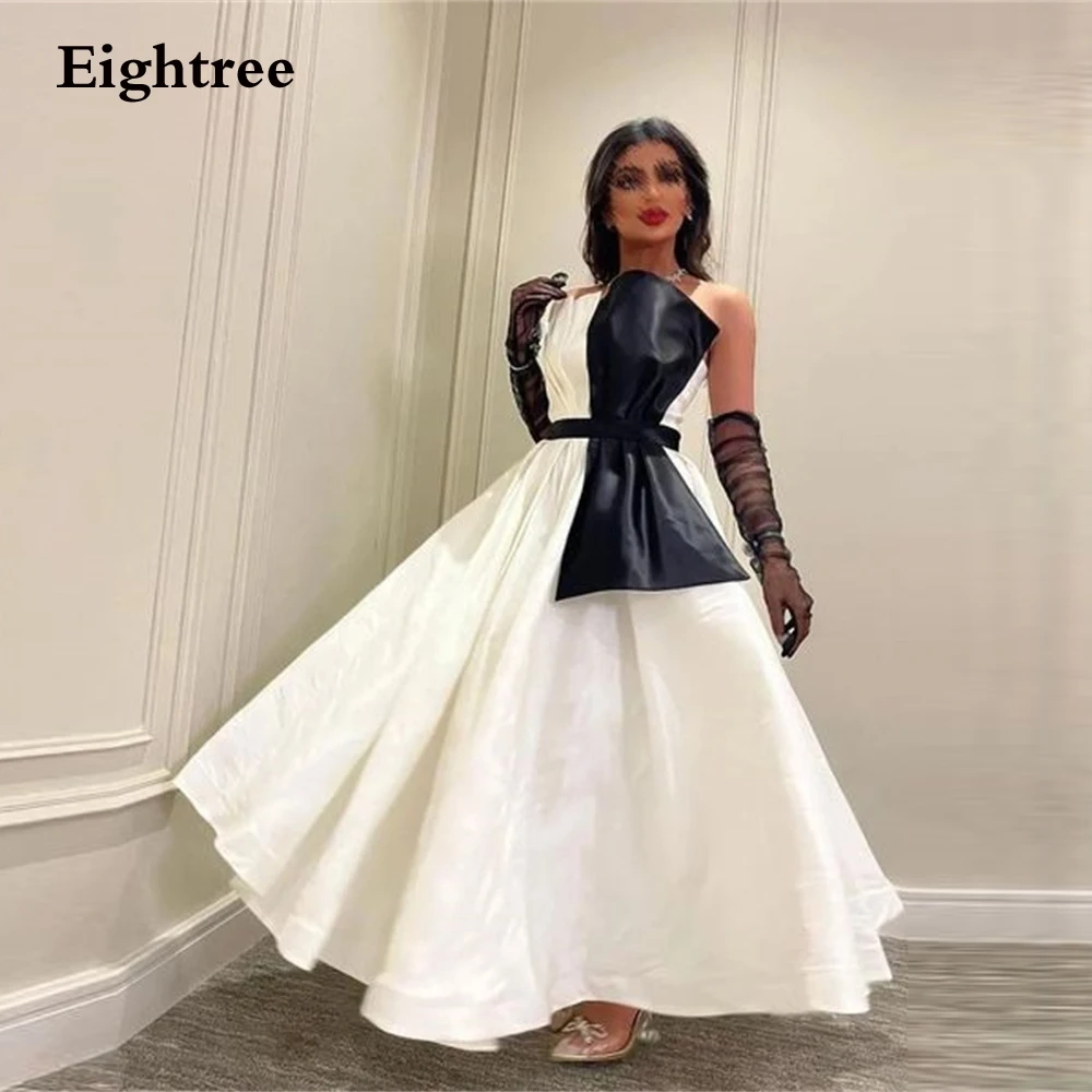 

Eightree Saudi Arabia Evening Dresses Vintage 2022 Sleeveless Stain Strapless Vestidos De Noche Vestidos De Gala Formal Occasion