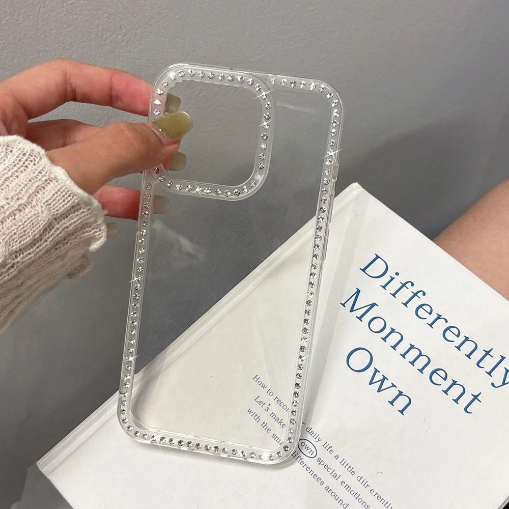 Luxury Transparent Diamond Jewelled Phone Case For iPhone 17 Pro Max 16 11 13 15 14 12 Glitter Bumper Back Cases Cover 1