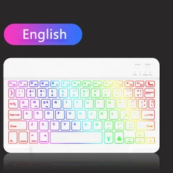 Sleek Wireless Backlit Bluetooth Keyboard and Mouse Set - Multilingual Support - Rechargeable (Keyboard English)