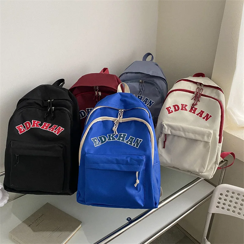 

Новый простой женский школьный ранец с надписью, вместительный портативный дорожный рюкзак