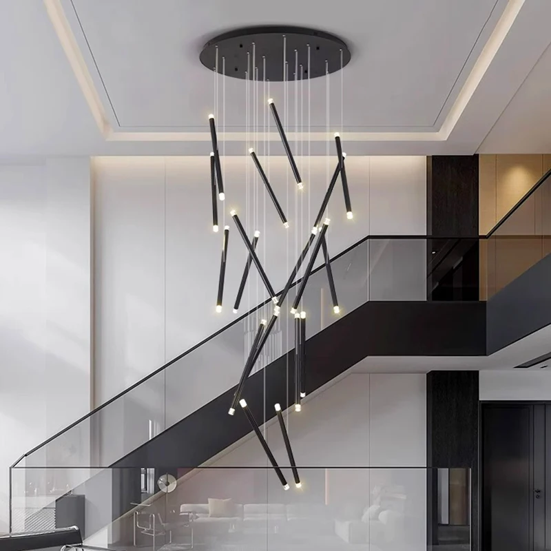 

Скандинавский домашний декор, Люстра для лестницы, подвесные светильники для гостиной и столовой, потолочное освещение, внутреннее освещение