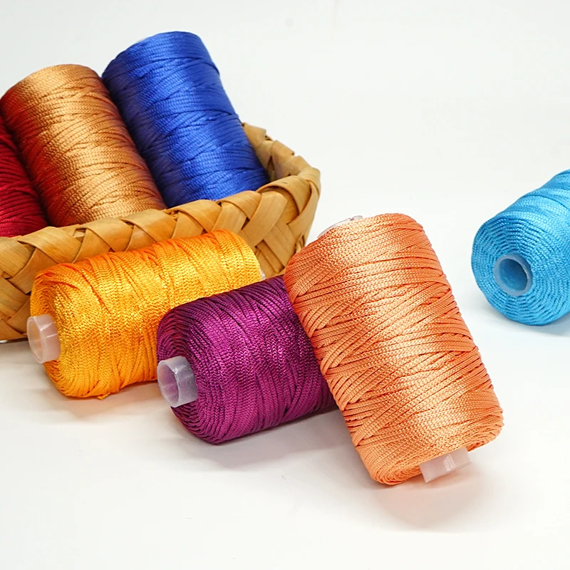 125/Roll 150 Yards 2.5mm Width Summer Ice Mercerized Twine Yarns For Knitting And Crochet Seat Cushion Sun Hat Etc. CBSX 2