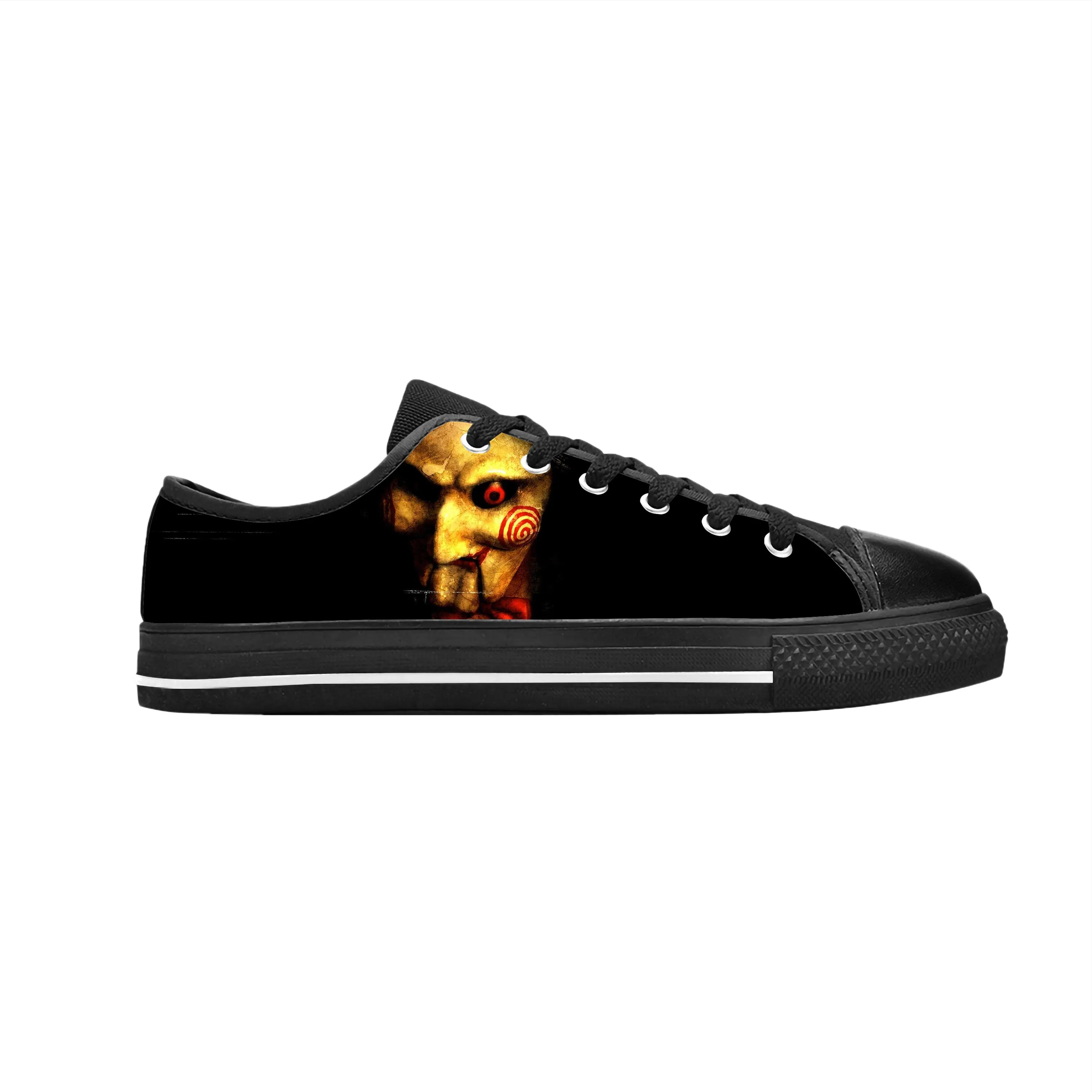 

Saw Movie Horror Jigsaw Puppet Halloween Gothic Casual Cloth Shoes Low Top Comfortable Breathable 3D Print Men Women Sneakers