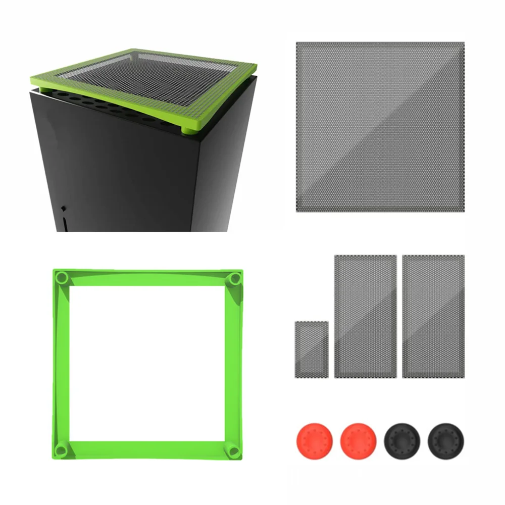 

for Xbox Series X Cooling Fan Filter Dust-proof Vent Cover Game Console Dust Plug Net Rack Mesh Filter Kit