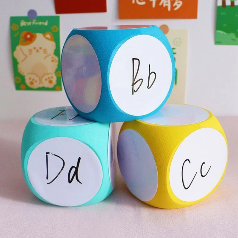 DIY Blank Dice Write On/Wipe Off Dice Portable Cleanable Blank Game Cubes for Classroom Teaching Dry Erase Outside Dice